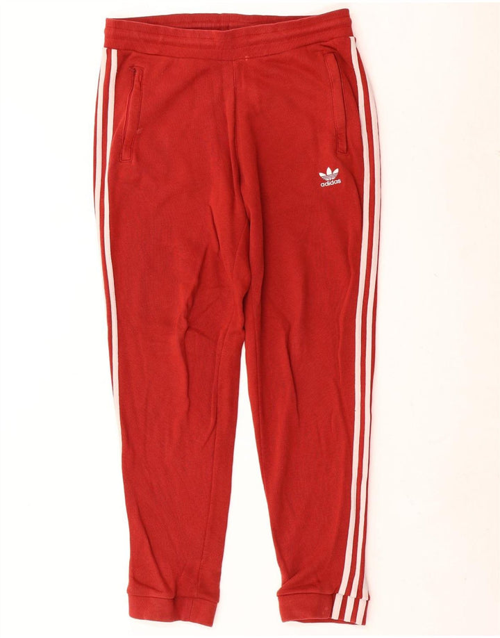Adidas Herren-Trainingshose, Jogginghose, klein, rot, Baumwolle