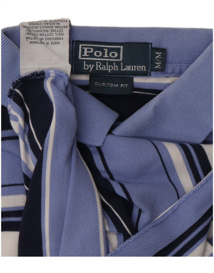 POLO RALPH LAUREN Herren-Poloshirt mit individueller Passform, mittelblau, gestreift, Baumwolle