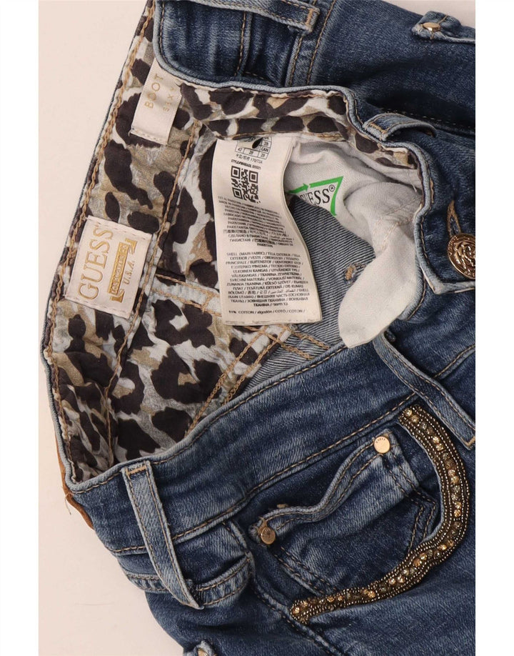 Guess Bootcut-Jeans mit hohem Bund für Damen, W28, L28, blaue Baumwolle