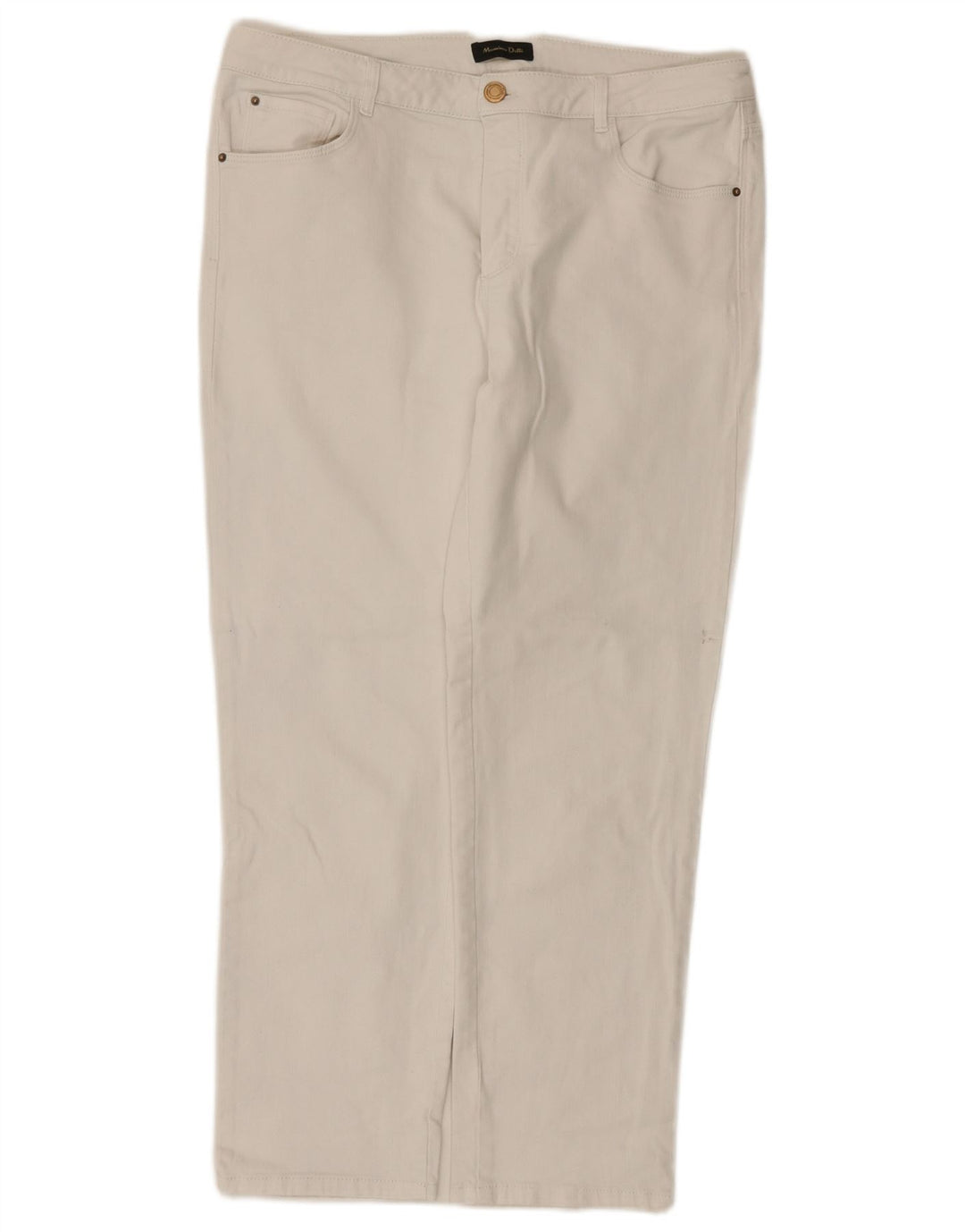 Massimo Dutti Damen Straight Jeans EU 42 Large W32 L26 Weiß