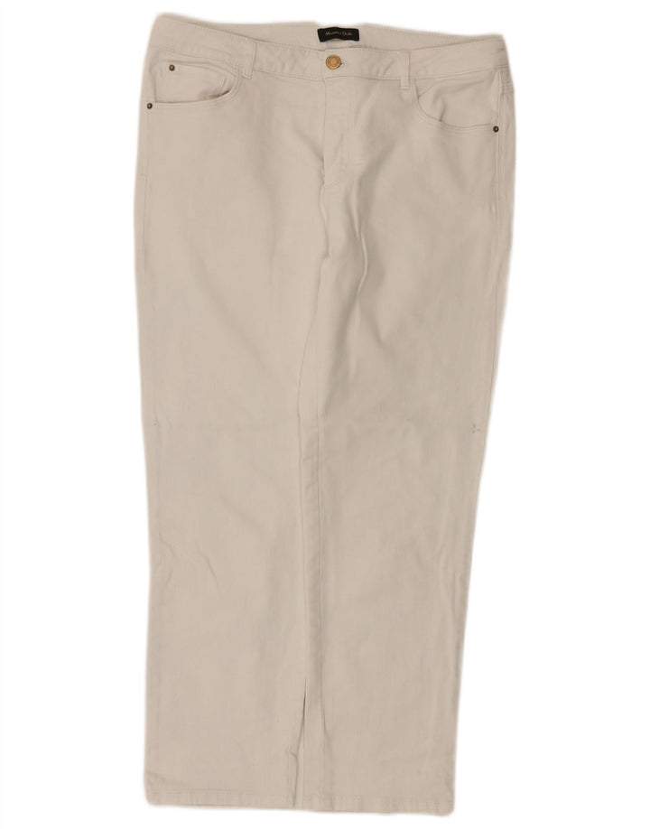 Massimo Dutti Damen Straight Jeans EU 42 Large W32 L26 Weiß