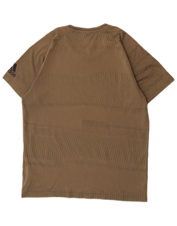 Adidas Herren T-Shirt Top Large Khaki Gestreifte Baumwolle