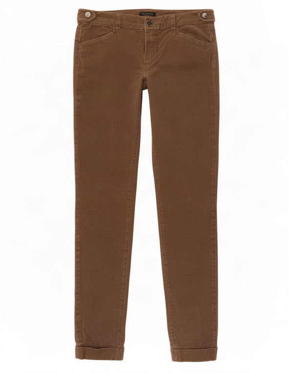 Massimo Dutti Damen Chinohose EU 36 XS W26 L29 Braunes Fischgrätenmuster