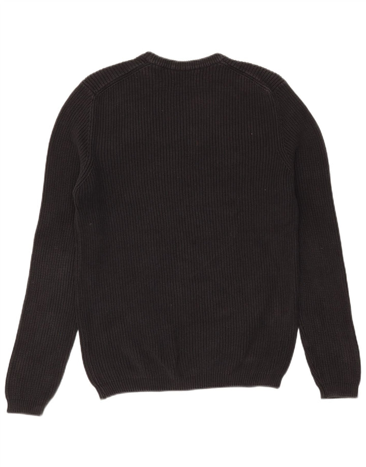 Zara Herren-Pullover mit Rundhalsausschnitt, mittlere schwarze Baumwolle