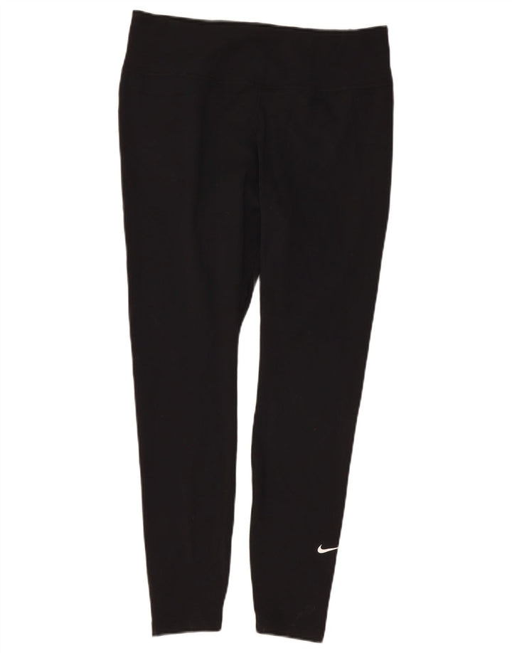 Nike Damen Dri Fit Leggings UK 14 Large Schwarz Polyester