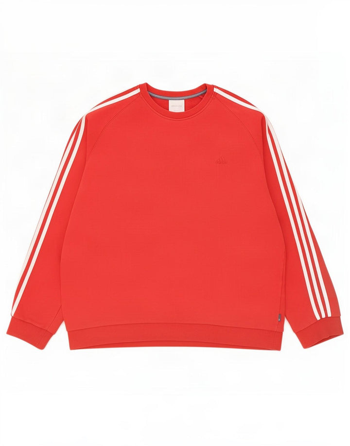 Adidas Herren Sweatshirt Pullover 2XL Rot Baumwolle