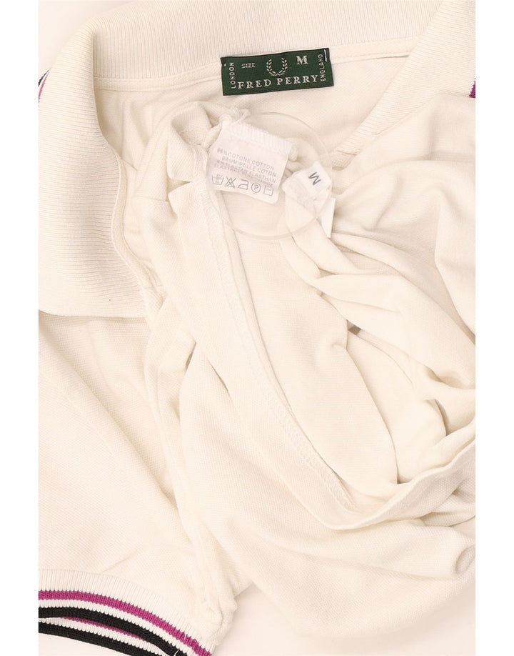 FRED PERRY Damen Poloshirt UK 12 Mittelweiße Baumwolle