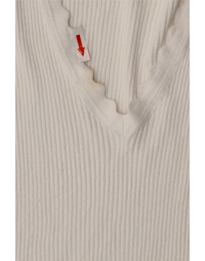 Marks & Spencer Damen T-Shirt Top UK 14 Large Weiße Viskose