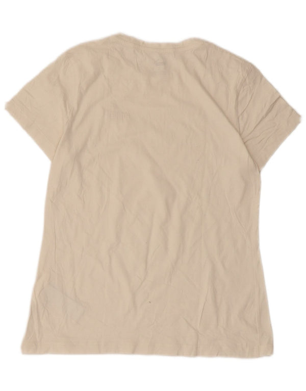 Puma Damen T-Shirt Top UK 12 Mittelbeige Baumwolle