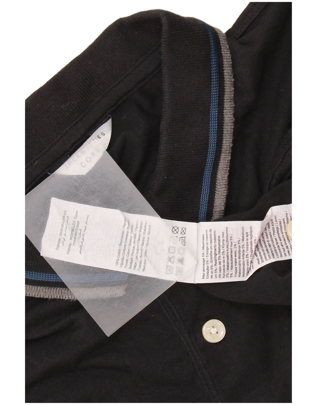 JACK & JONES Herren-Poloshirt, groß, schwarze Baumwolle