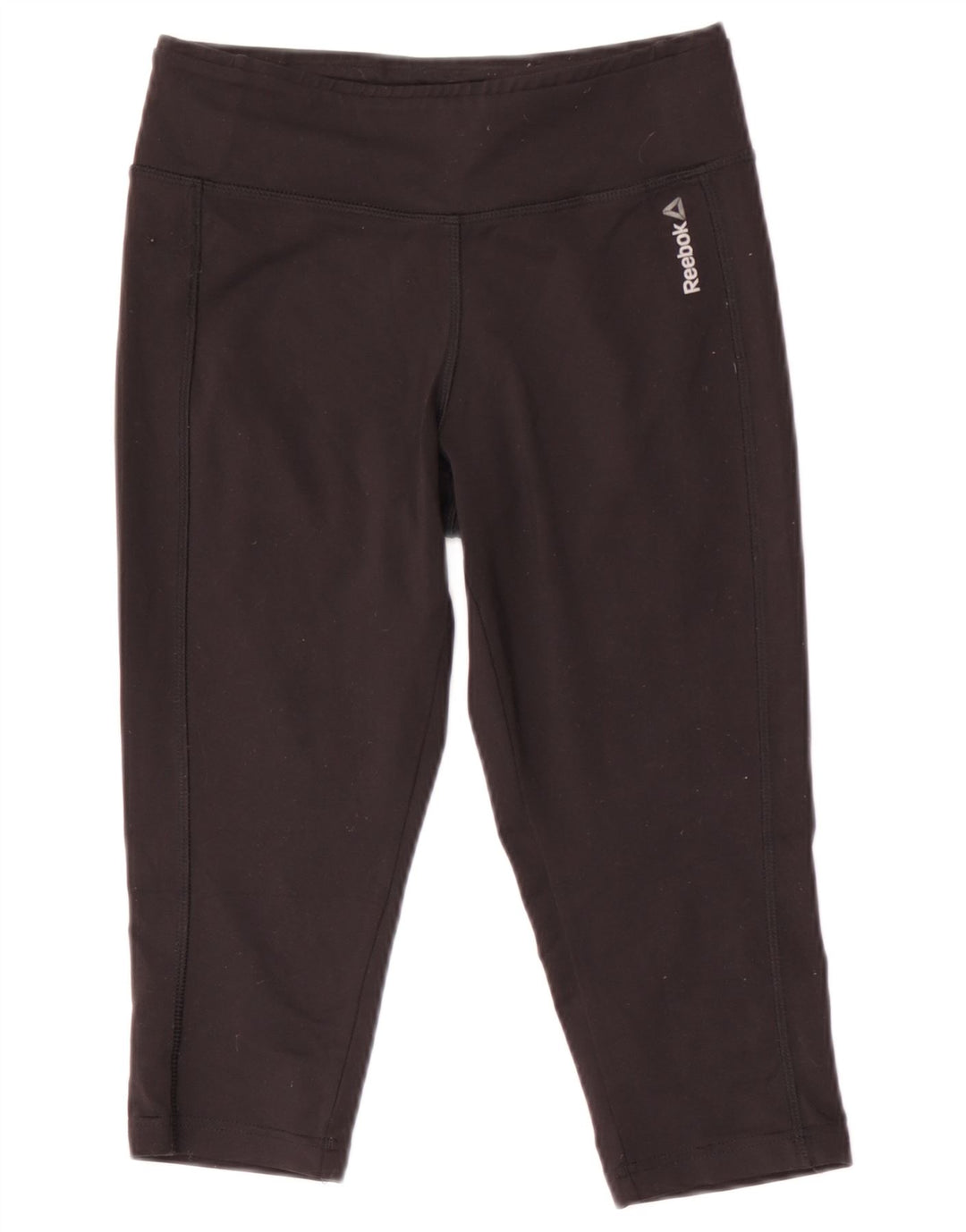 REEBOK Damen Capri-Leggings UK 8/10 Small Schwarz Polyester