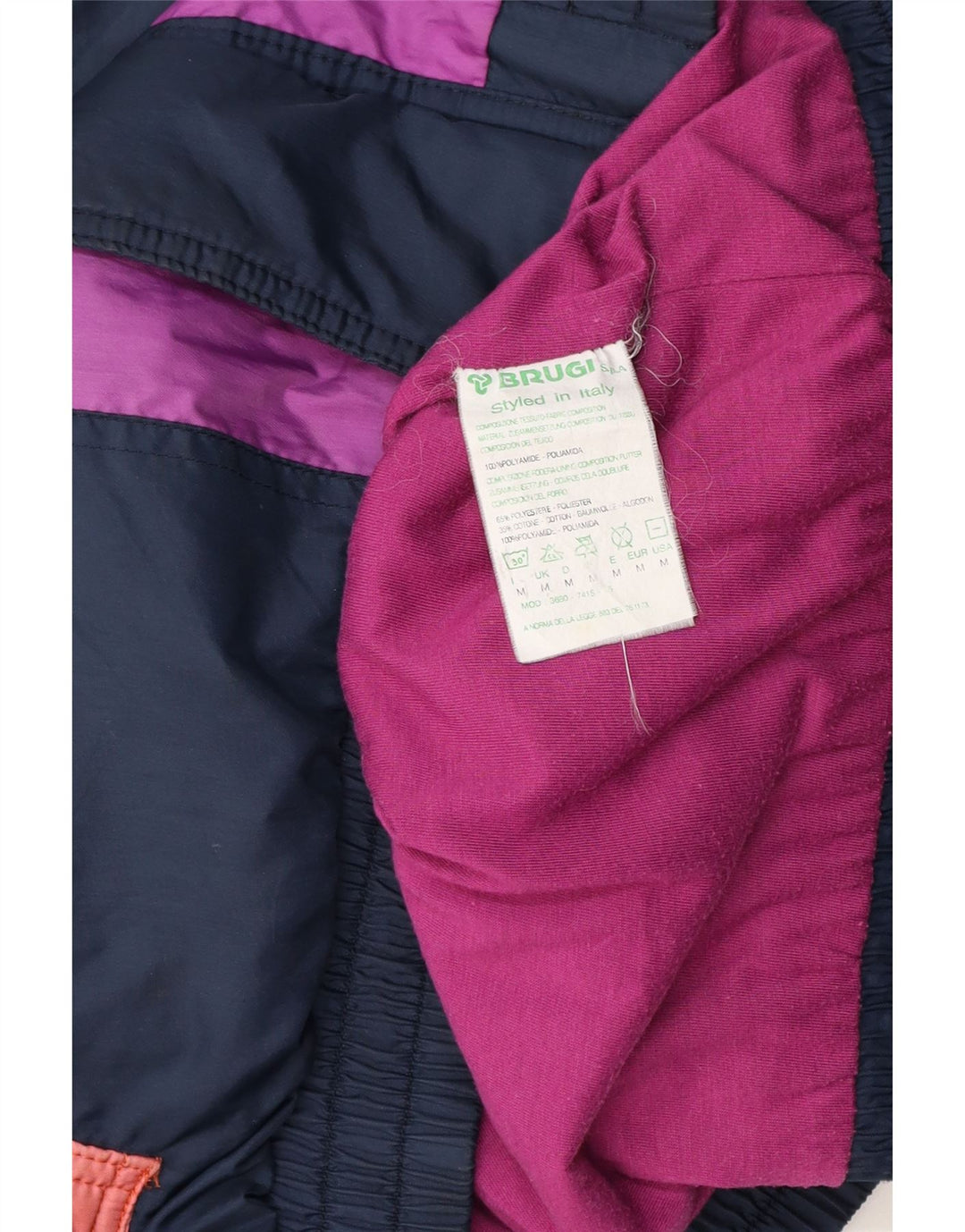 Brugi Herren Bomberjacke UK 38 Medium Marineblau Colourblock Polyester