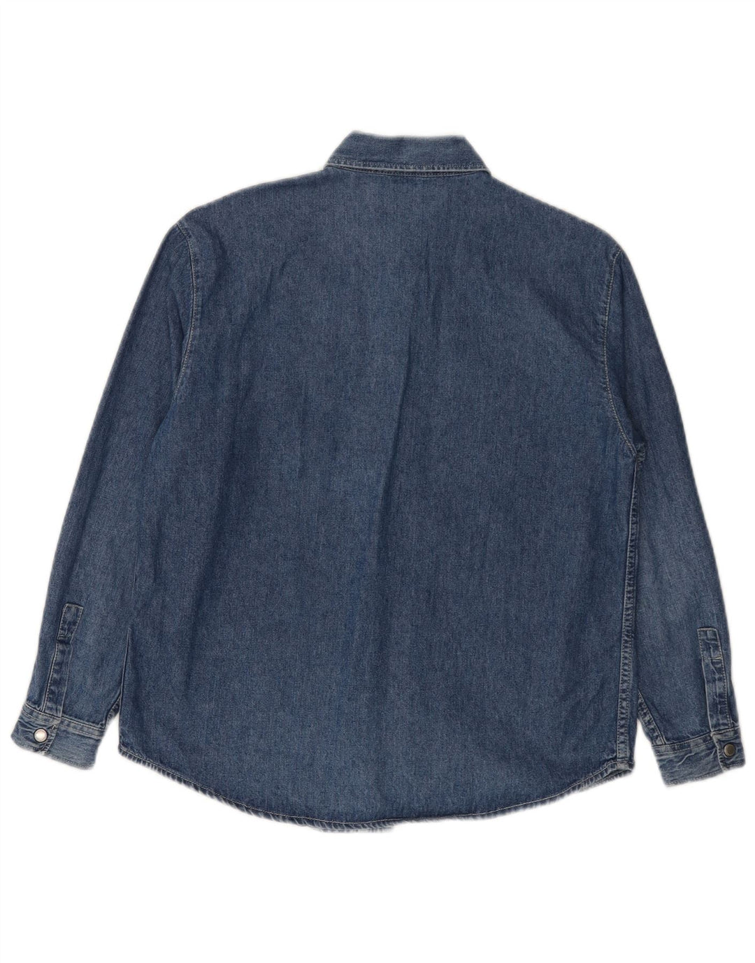 BENETTON Jeanshemd für Jungen, 9–10 Jahre, groß, blaue Baumwolle