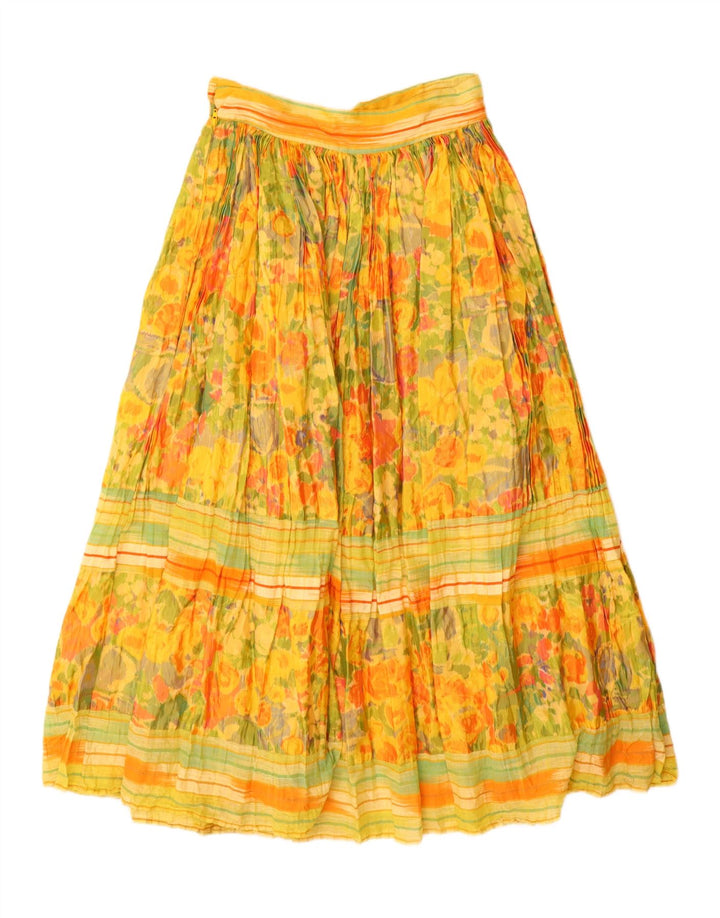 Options Damen-Maxi-Schlagrock IT 44 Medium W28 Viskose mit gelbem Blumenmuster