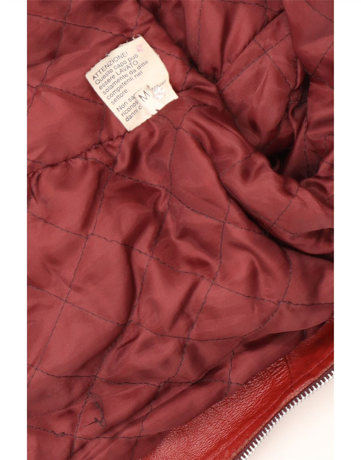 Vintage Damen Lederjacke UK 14 Mittelrot