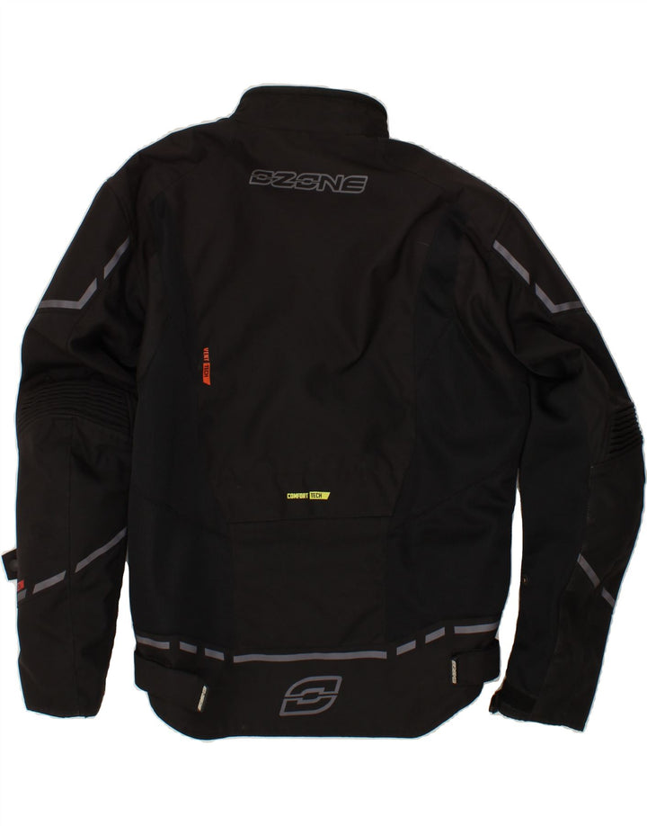 OZONE Mens Motorcycle Biker Jacket UK 42 XL Black Polyester Vintage Ozone and Second-Hand Ozone from Messina Hembry 