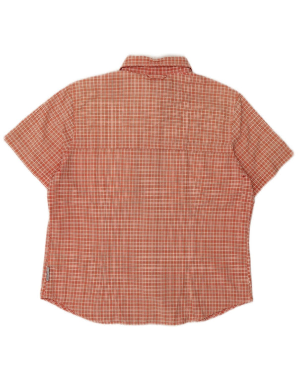 Columbia Womens Titanium Kurzarmhemd UK 16 Large Orange Check Nylon