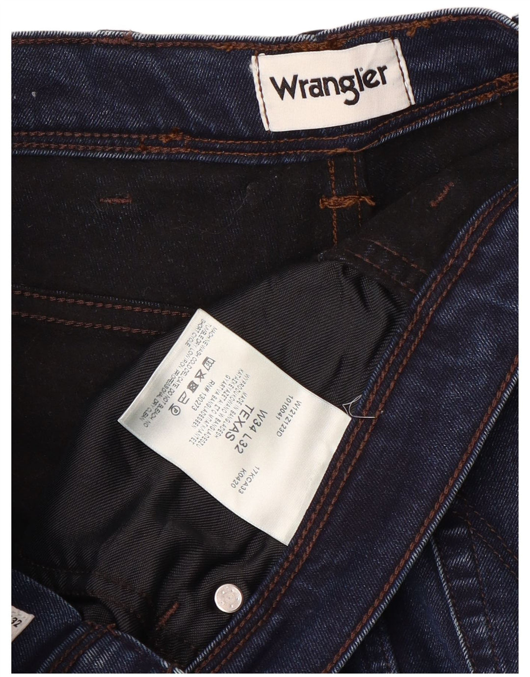WRANGLER Herren Texas Straight Jeans W34 L32 Blaue Baumwolle