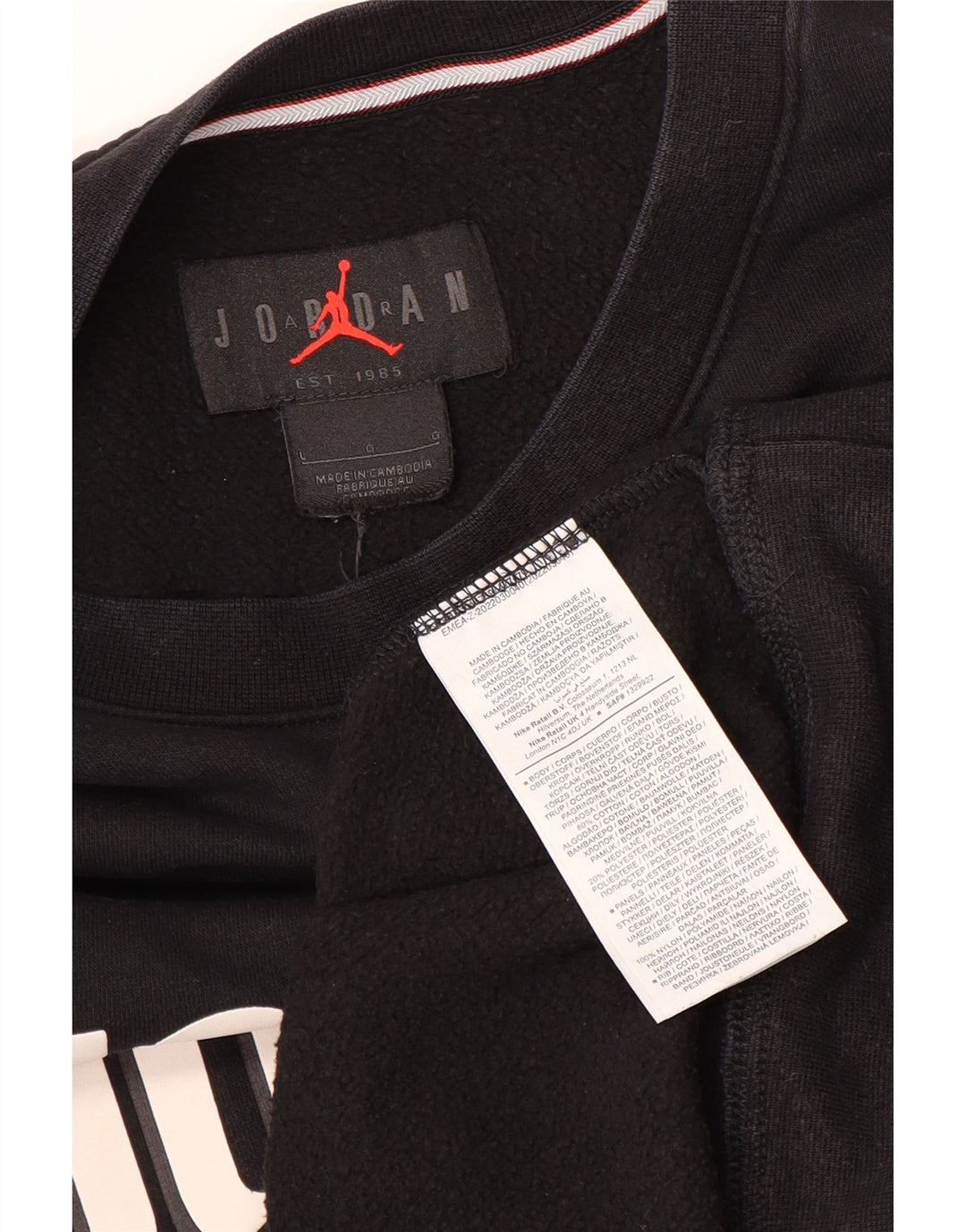 Jordan Herren-Sweatshirt mit Grafik, groß, aus schwarzer Baumwolle