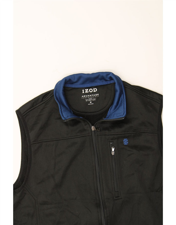 IZOD Mens Sleeveless Tracksuit Top Jacket Medium Black Polyester Vintage Izod and Second-Hand Izod from Messina Hembry 