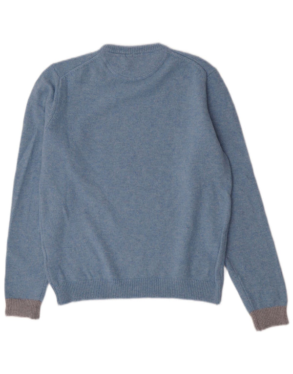 Sun68 Damen-Pullover mit Rundhalsausschnitt, groß, blaue Wolle