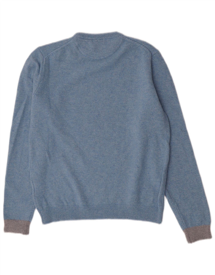 Sun68 Damen-Pullover mit Rundhalsausschnitt, groß, blaue Wolle