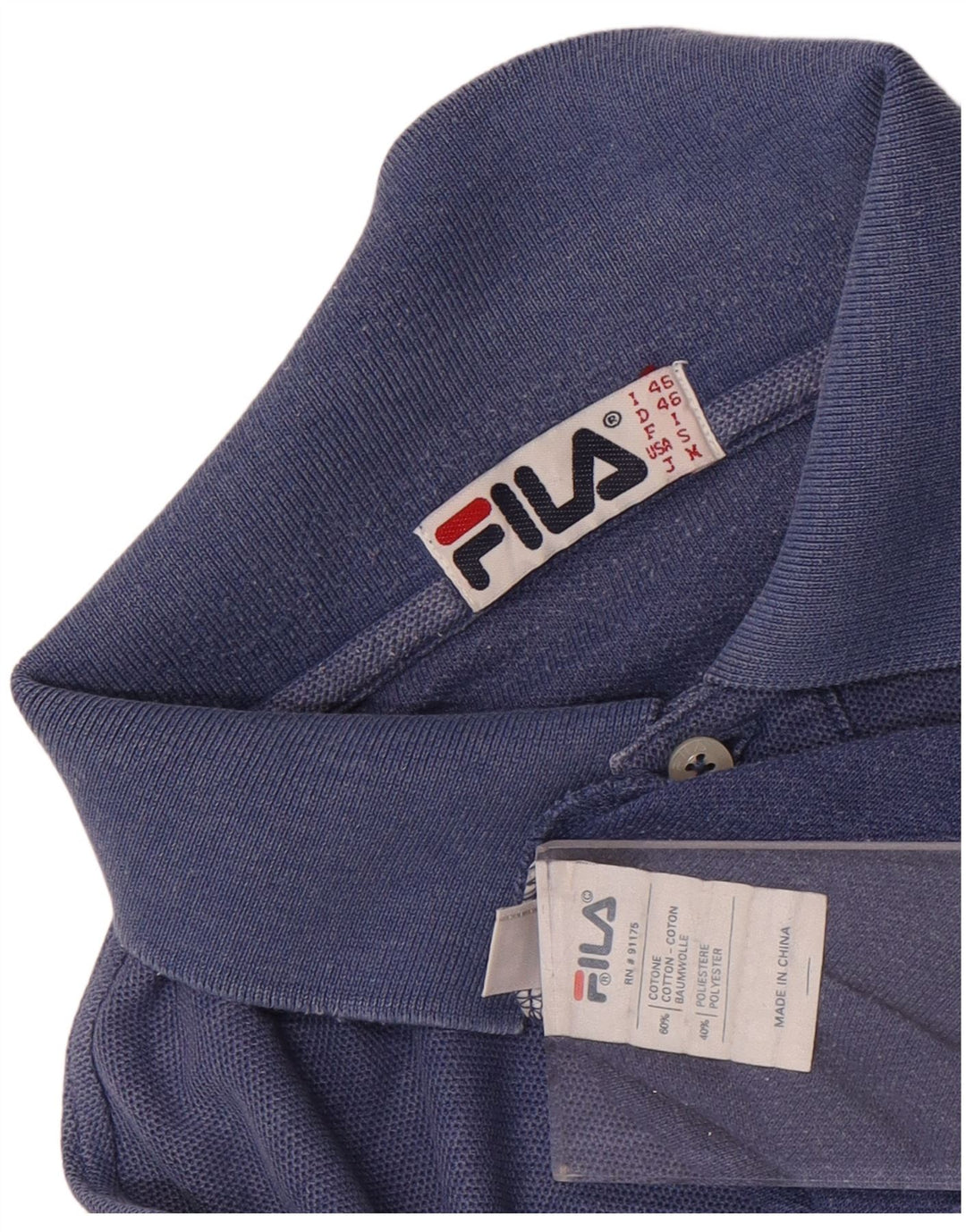 Fila Herren-Poloshirt, kleine blaue Baumwolle