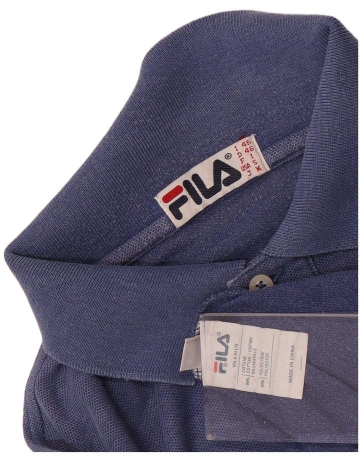 Fila Herren-Poloshirt, kleine blaue Baumwolle