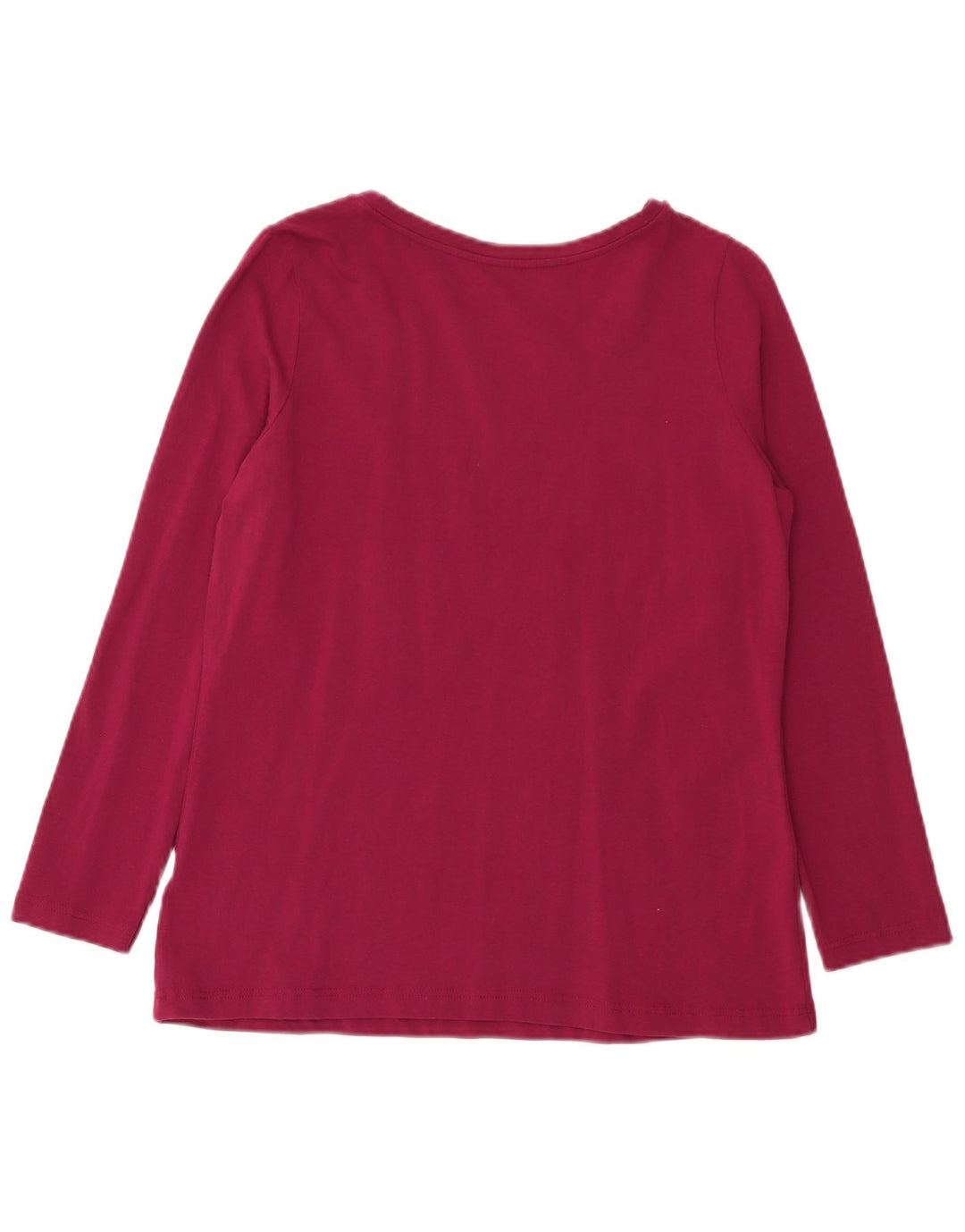 Marks & Spencer Damen Top Langarm UK 14 Large Burgunderrot Baumwolle