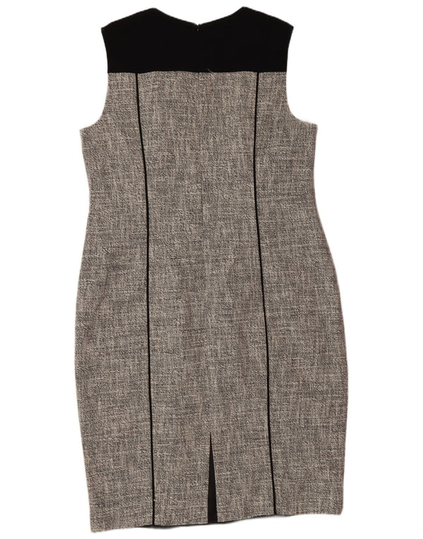 L.K. Bennett Damen ärmelloses Etuikleid UK 18 XL Grauer Farbblock