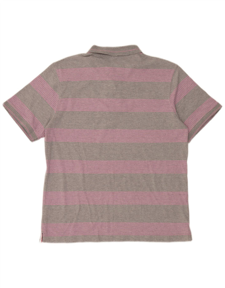 Champion Herren-Poloshirt XL, grau gestreift, Baumwolle