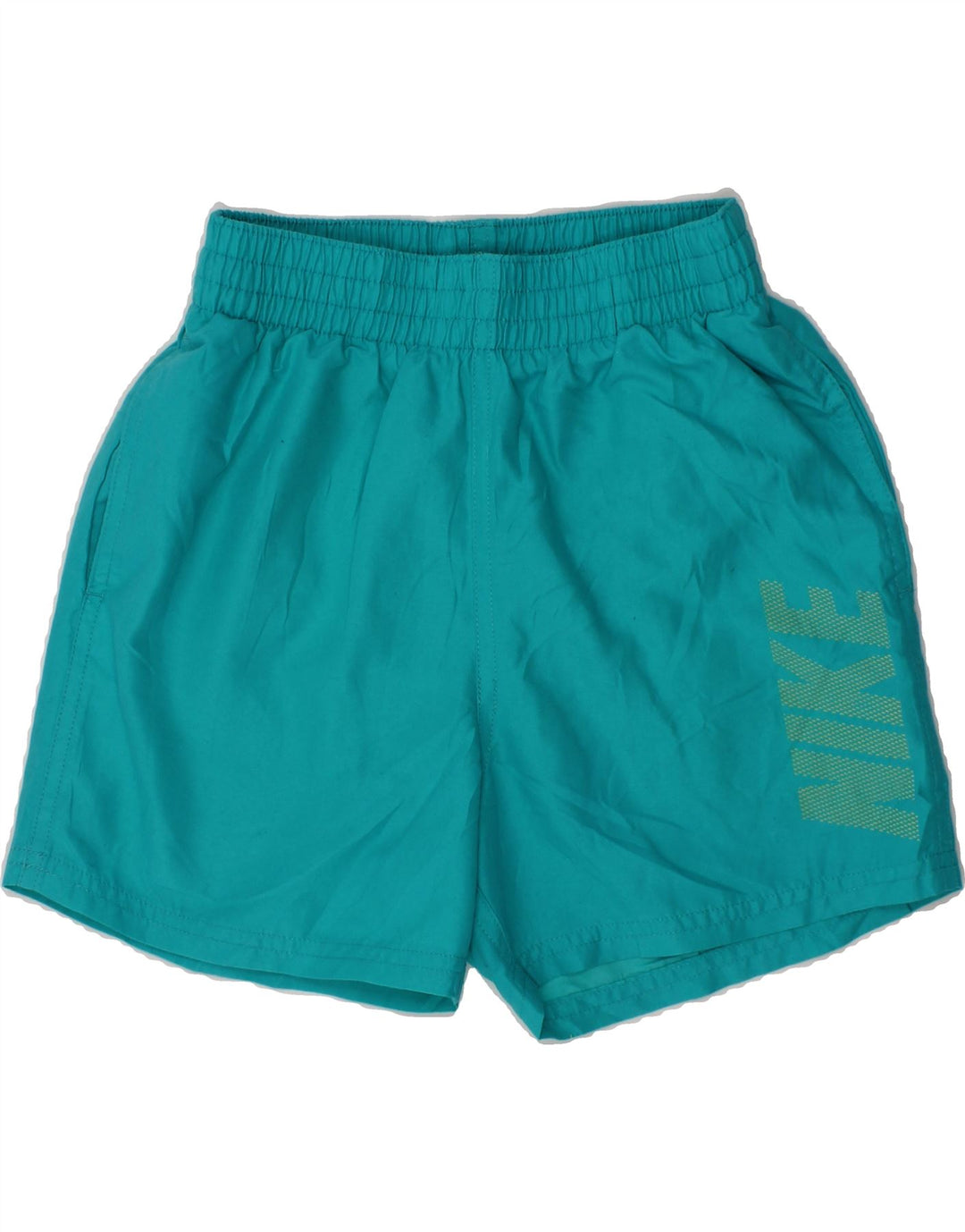 NIKE Boys Graphic Sport Shorts 10-11 Years Medium Turquoise Vintage Nike and Second-Hand Nike from Messina Hembry 