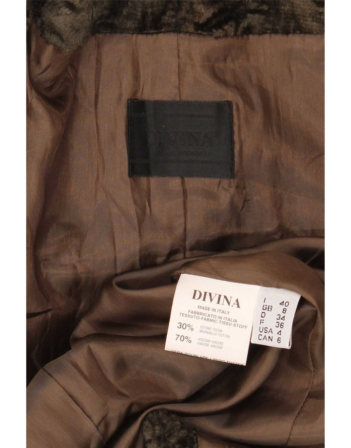 Divina Damen Bomberjacke UK 8 Small Khaki Baumwolle