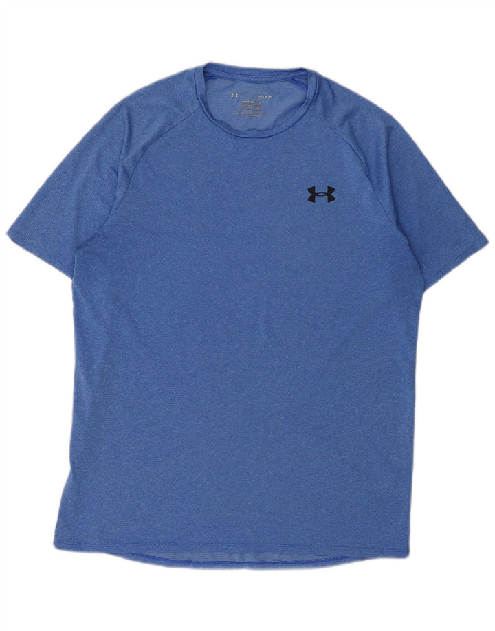 Under Armour Herren-T-Shirt-Oberteil aus mittelblau meliertem Polyester
