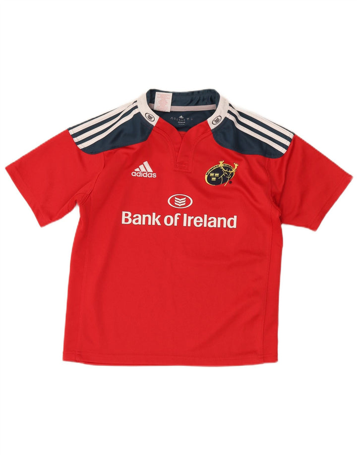 ADIDAS Munster Rugby Grafik-T-Shirt für Jungen, 11–12 Jahre, rotes Farbblockdesign