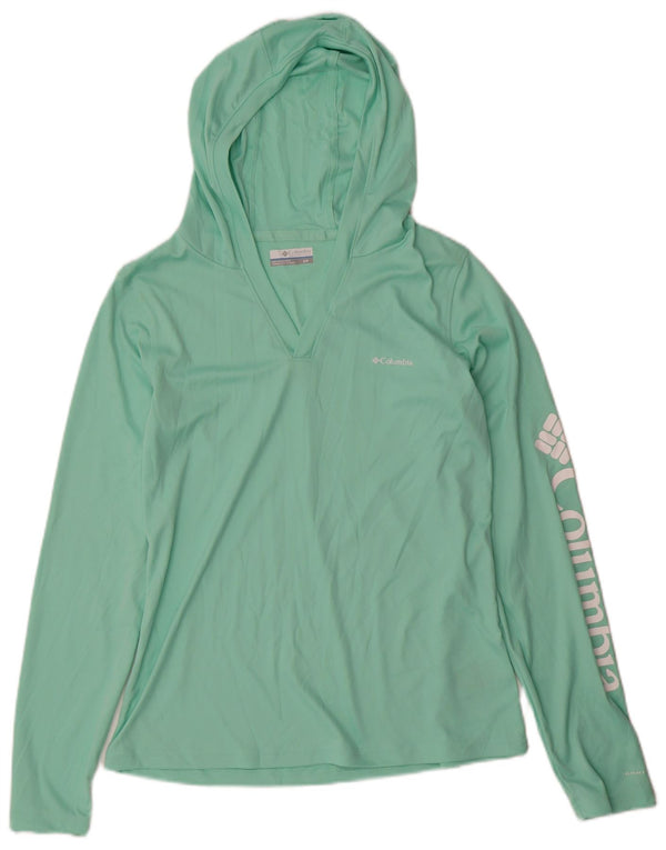 Columbia Womens Hooded Graphic Top Langarm UK 10 Small Grün Polyester