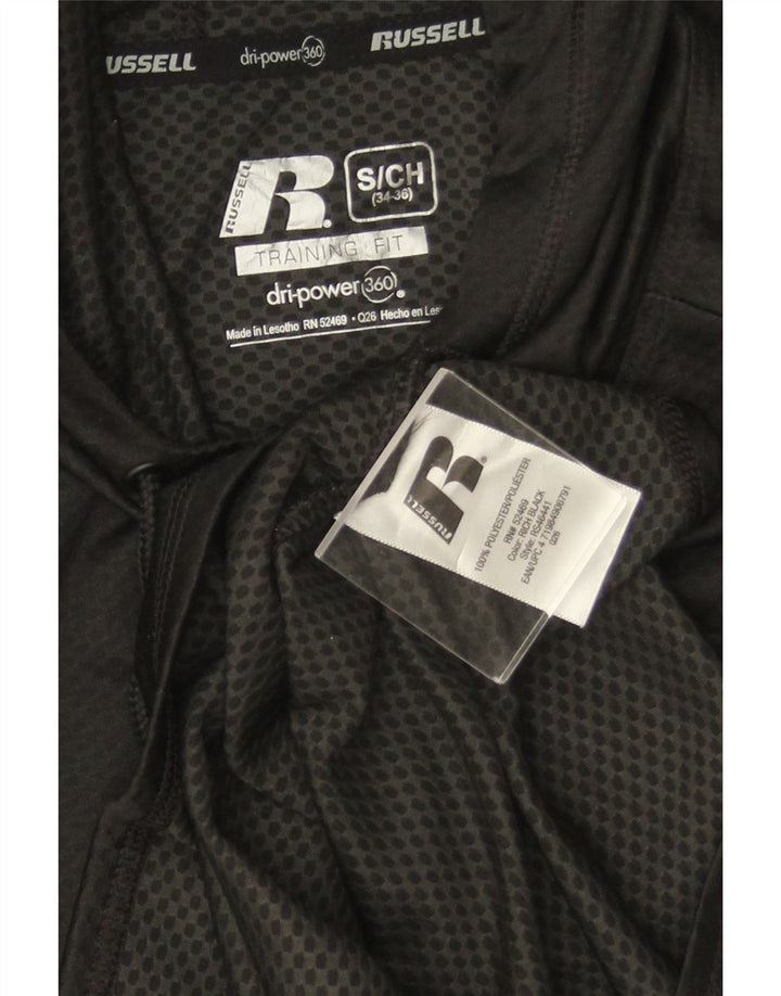 Russell Athletic Herren-Oberteil, langärmlig, UK 34/36, Größe S, Schwarz, Polyester
