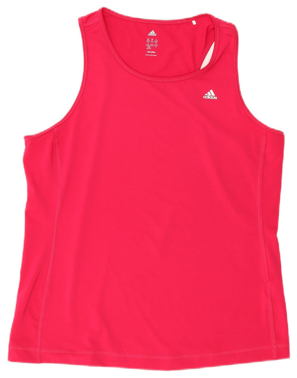 Adidas Damen Climalite Weste Top UK 20/22 XL Rosa Polyester