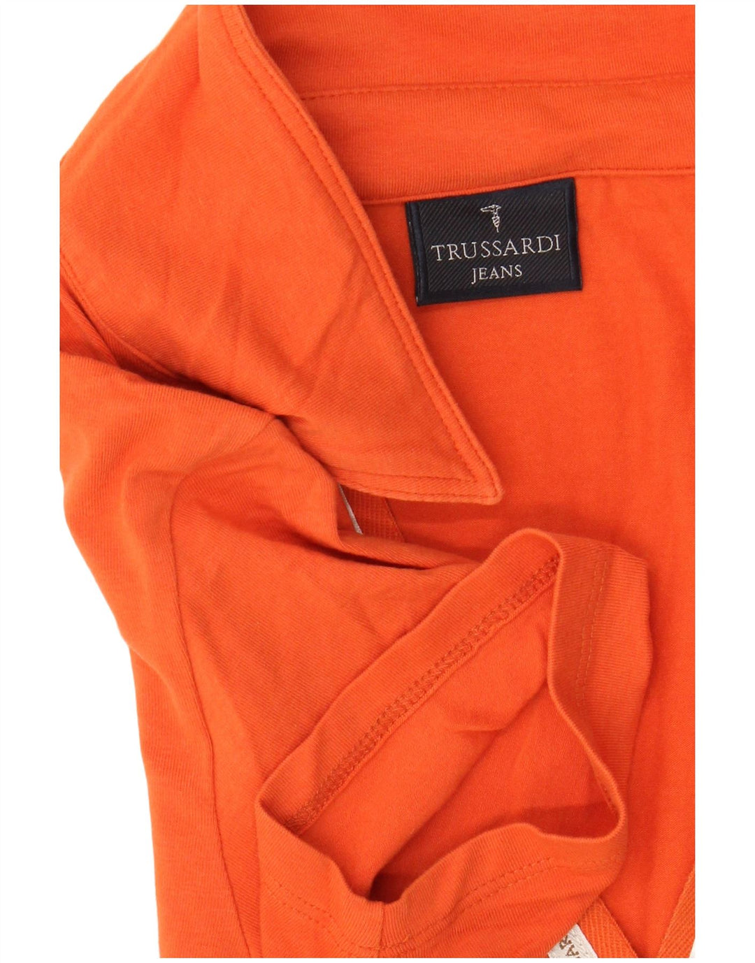 TRUSSARDI Womens Polo Shirt UK 12 Medium Orange