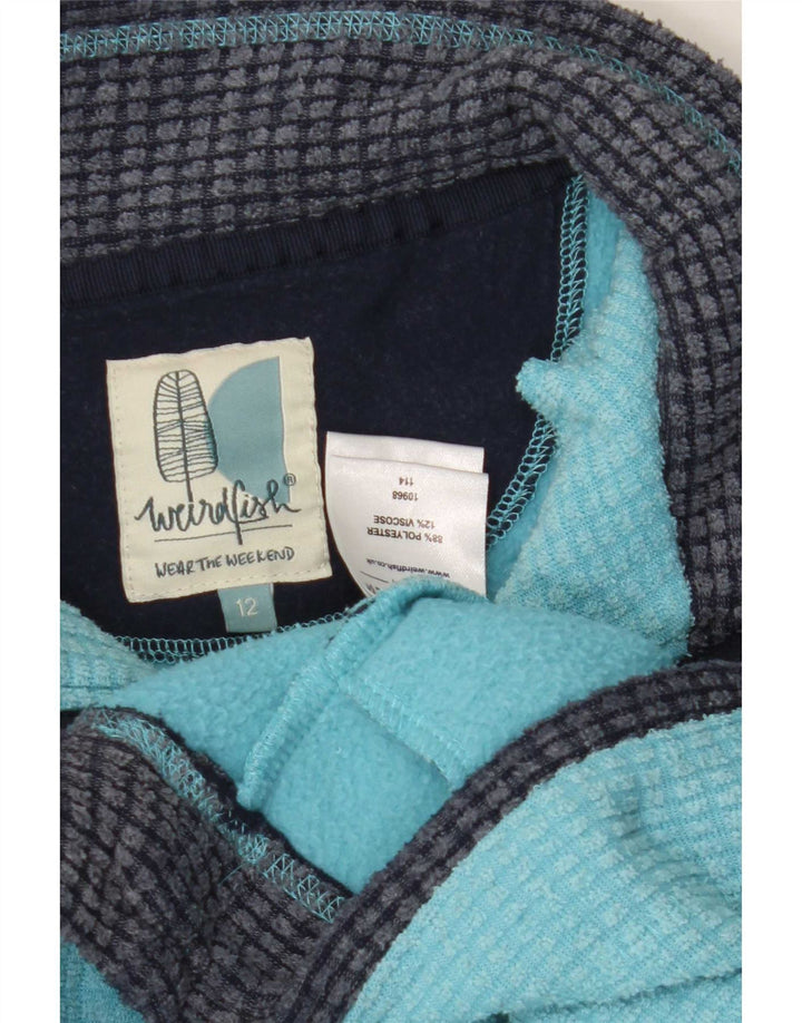 Weird Fish Damen-Fleecepullover mit Reißverschluss am Hals, UK 12, Mittelblau, Polyester