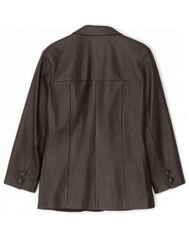 Joy Damen 2-Knopf-Lederblazerjacke EU 42 Large Schwarz