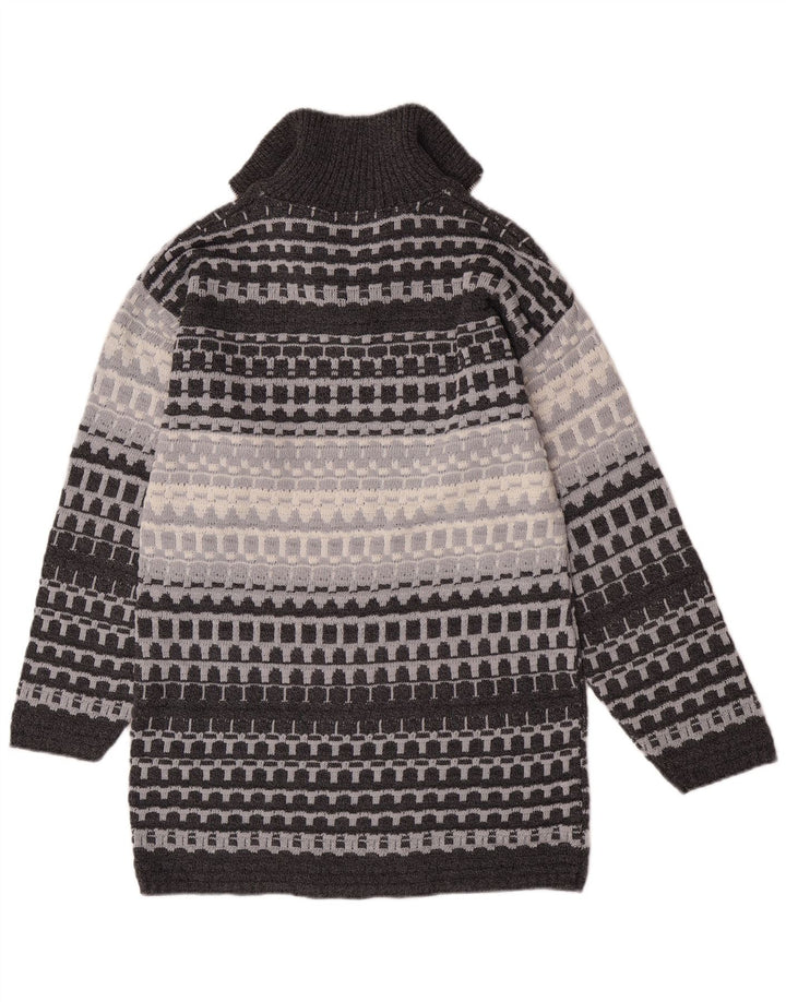 Camelot Herren-Pullover mit Reißverschluss am Hals, klein, grau, geometrisch, klassisch