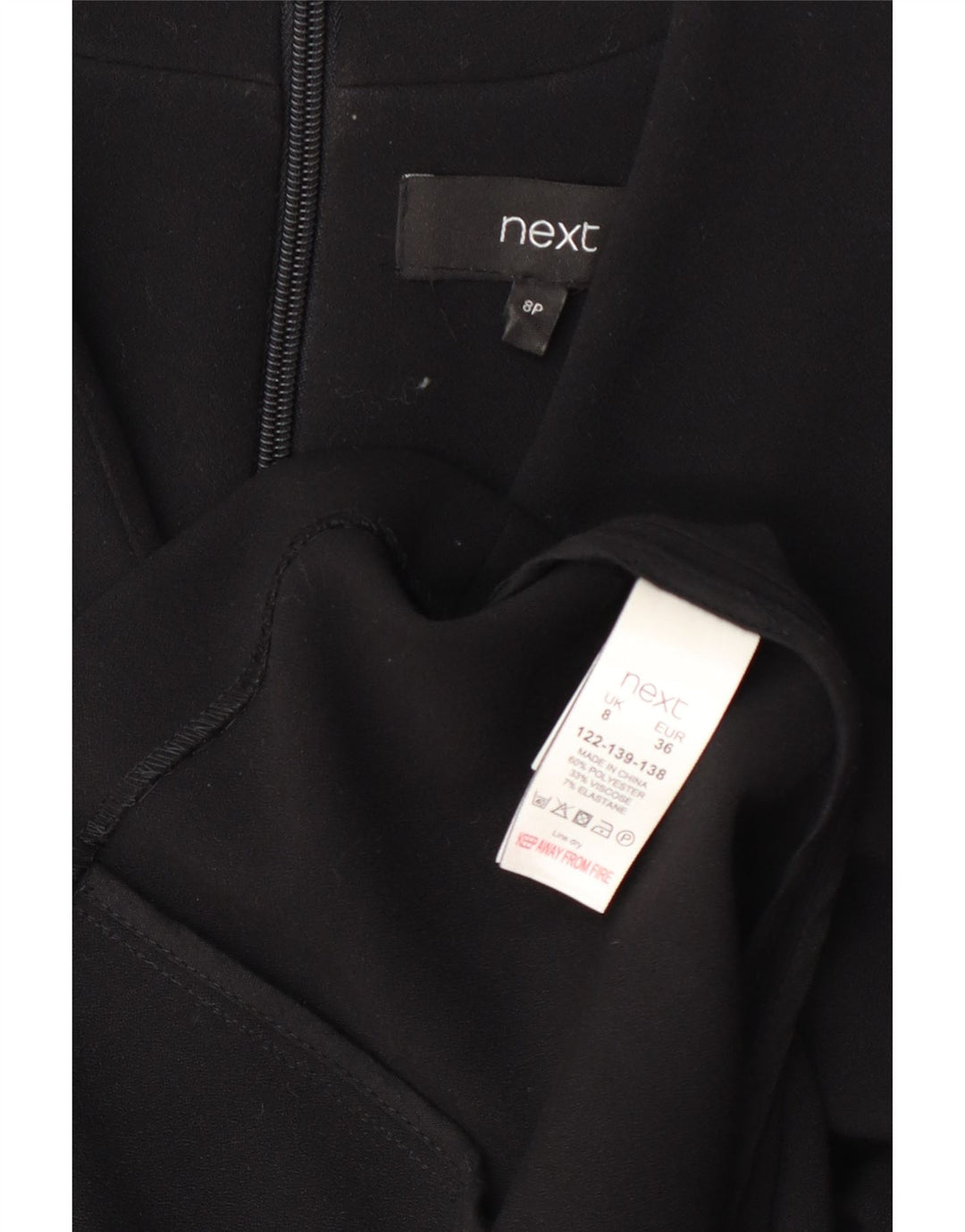 Next Damen Etuikleid UK 8 Small Schwarz Polyester