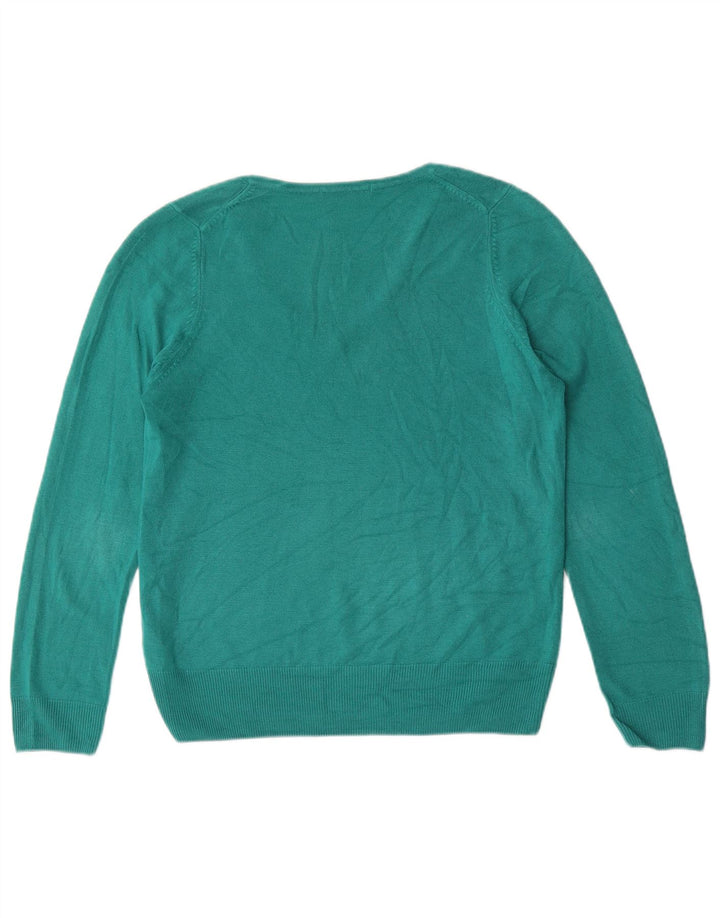Marks & Spencer Damen-Pullover mit V-Ausschnitt, UK 12, Mittelgrün, Acryl