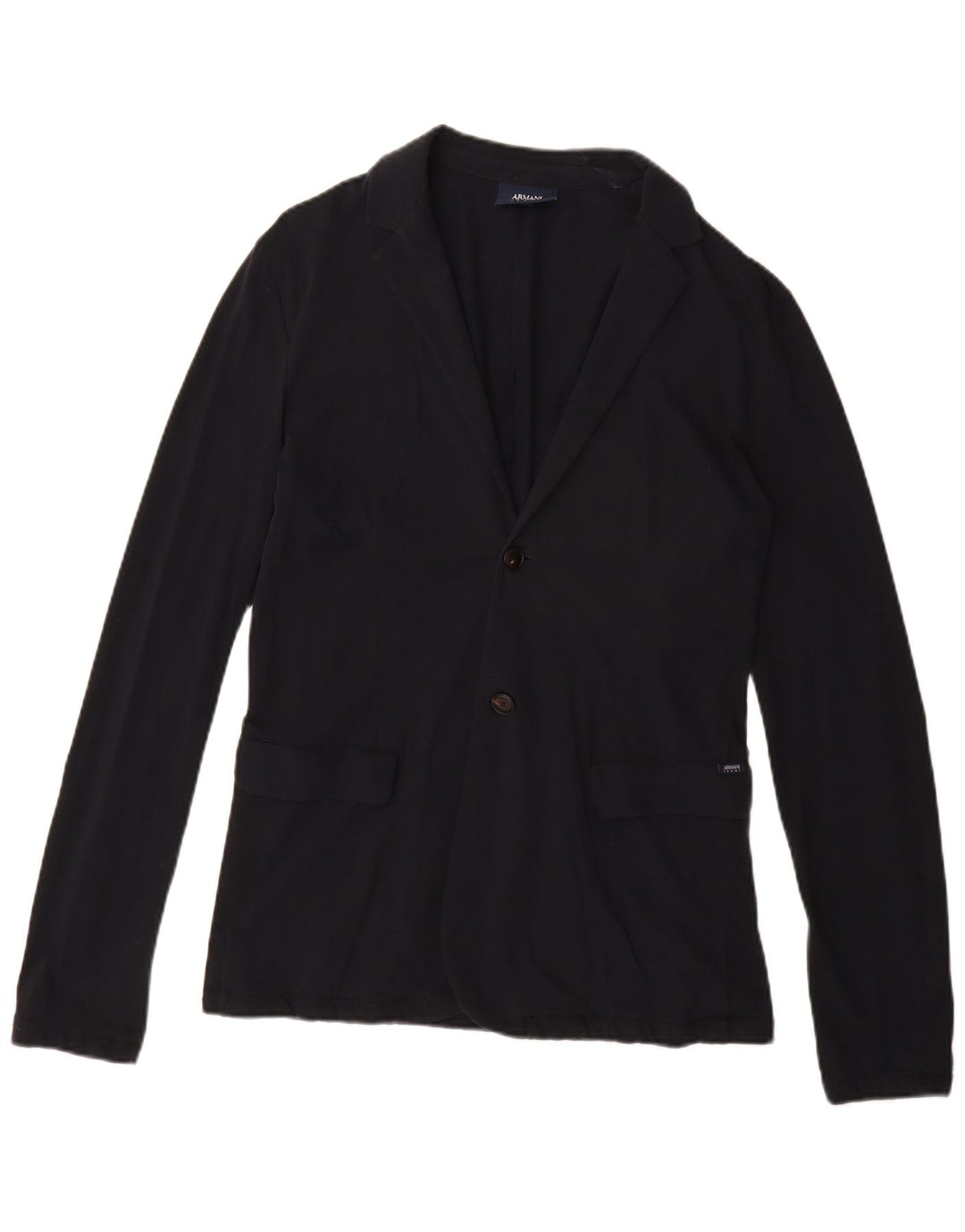Armani Jeans Damen 2-Knopf-Blazerjacke UK 18 XL Marineblaue Baumwolle