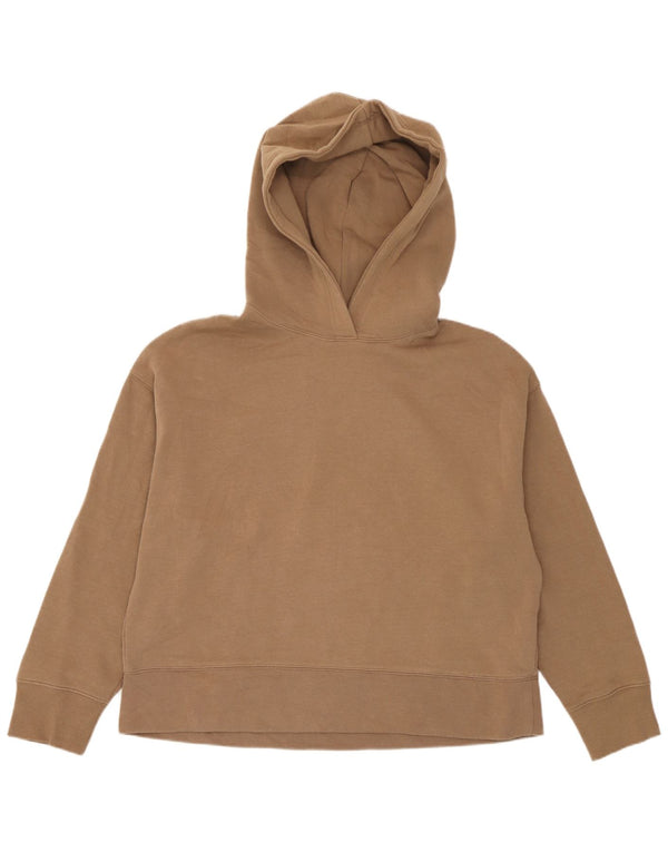 Zara Damen Kapuzenpullover UK 16 Große braune Baumwolle