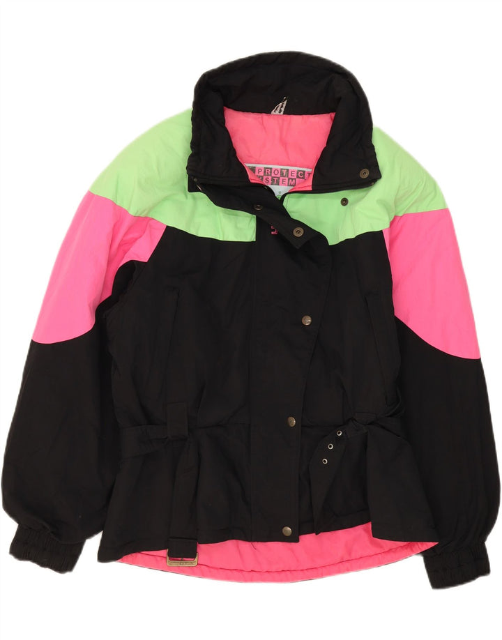 DUBIN Womens Ski Jacket UK 16 Large Black Colourblock Polyamide Vintage Dubin and Second-Hand Dubin from Messina Hembry 