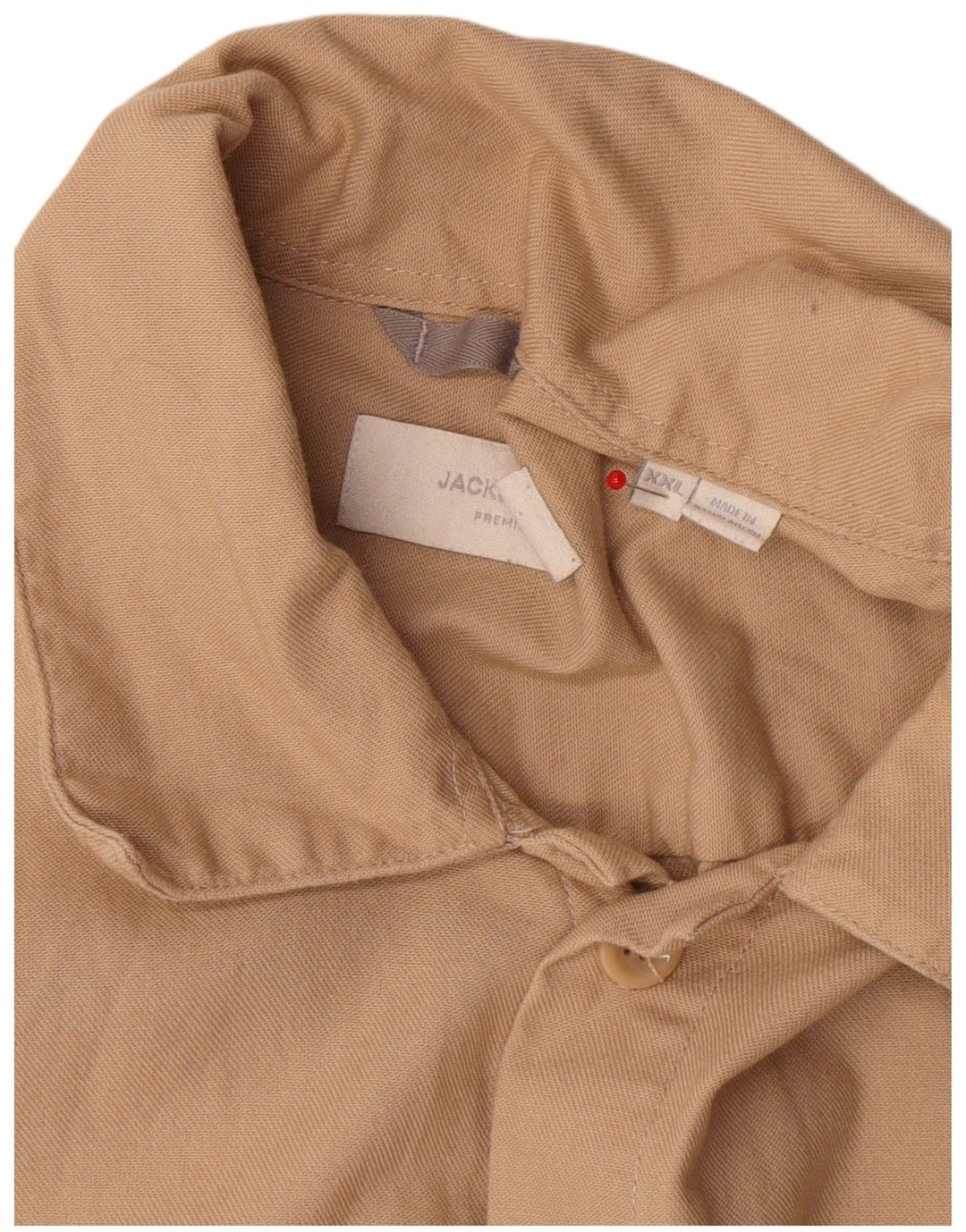 Jack & Jones Herrenhemd 2XL Beige Baumwolle