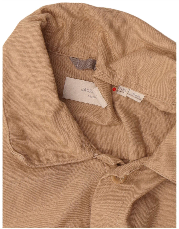 Jack & Jones Herrenhemd 2XL Beige Baumwolle