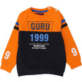 GURU Boys Graphic Sweatshirt Jumper 2-3 Years Orange Colourblock Cotton Vintage Guru and Second-Hand Guru from Messina Hembry 